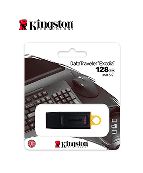 MEMORIA FLASH USB KINGSTON DATATRAVELER EXODIA 128GB AMARILLO