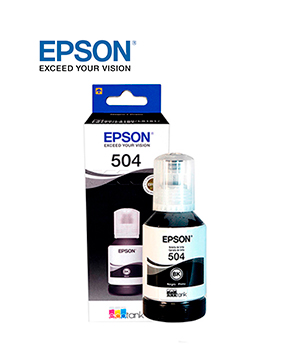 BOTELLA DE TINTA EPSON T504 NEGRO CONTENIDO 127ML