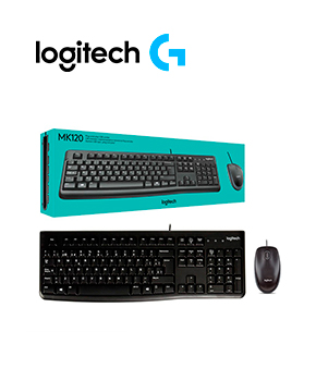 KIT TECLADO Y MOUSE LOGITECH MK120 USB NEGRO
