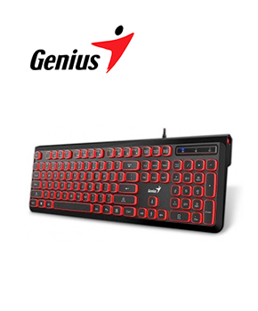 TECLADO GENIUS SLIMSTAR 260, USB, BLACK/RED