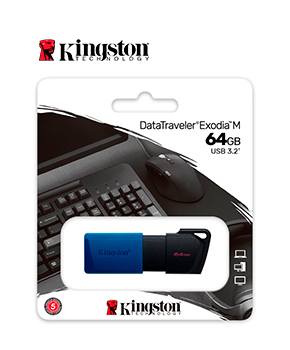 MEMORIA FLASH USB KINGSTON DATATRAVELER EXODIA M, 64GB, USB 3.2