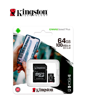MEMORIA MICRO-SD KINGSTON CANVAS SELECT 64GB ADAPTADOR SD