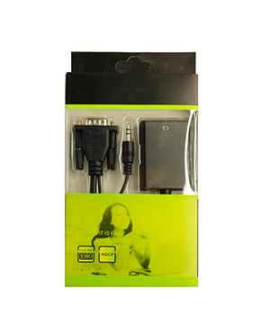CONVERTIDOR VGA A HDMI 30CM (CAJA VERDE)