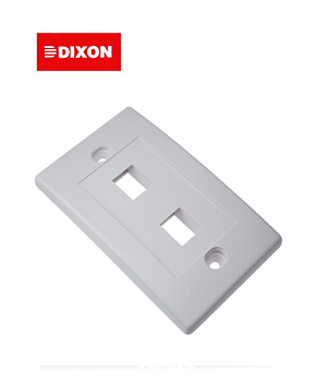 PLACA DE PARED DE 2 PUERTOS BLANCO DIXON 