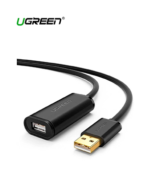 CABLE DE EXTENSION USB 2.0 MACHO A HEMBRA CON CHIPSET 10M (BLACK) UGREEN US121