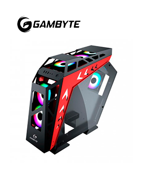 CASE GAMER GAMBYTE METAL WARRIOR RED 7 FAN COOLERS LED ARGB