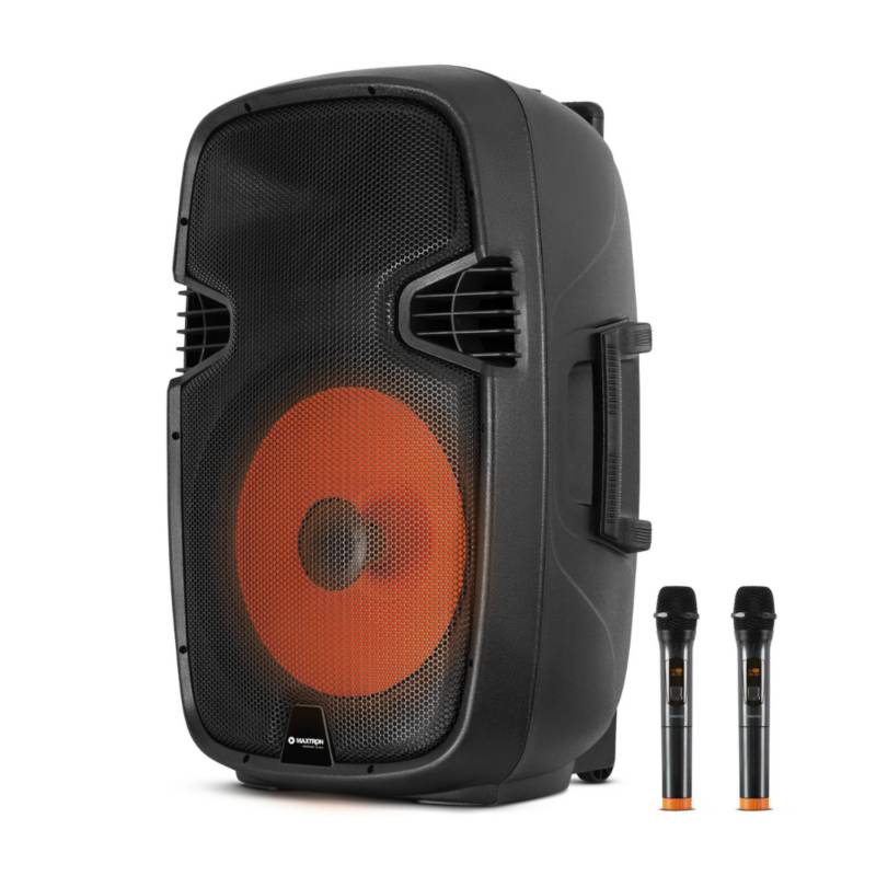 PARLANTE MAXTRON MERKURY ULTRA MX1550V LED TWS SD+USB FM 2 MICROFONO