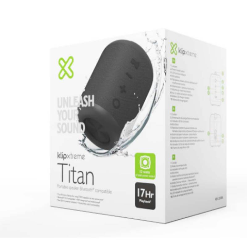 PARLANTE INALAMBRICO KLIP XTREME TITAN KBS-200BK NEGRO HASTA 17 HRS