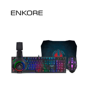 [ENT G1005-4] KIT GAMER BRAIN4 ENKORE ENT G1005-4 TECLADO +MOUSE+AURICULAR+PAD USB
