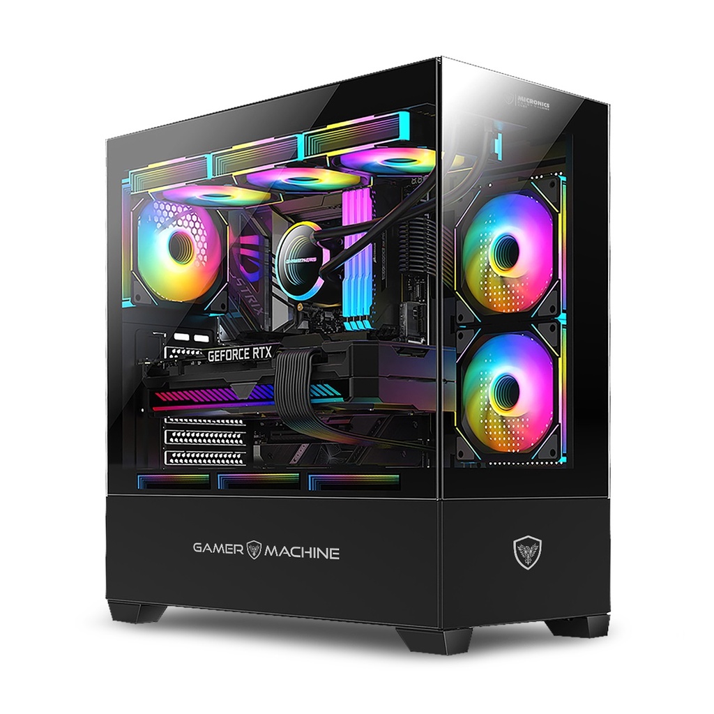 GABINETE CASE GAMER SIN PSU ICUBE BLACK MIC GC800  (D:43cm W:22cm H:43.5cm) USB 3.0 MICRONICS