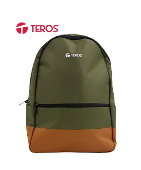 [TE-ACS9021] Mochila TEROS TE-ACS9021MG, poliéster, soporta NBs de hasta 15.6", verde militar y Plomo + marrón 
