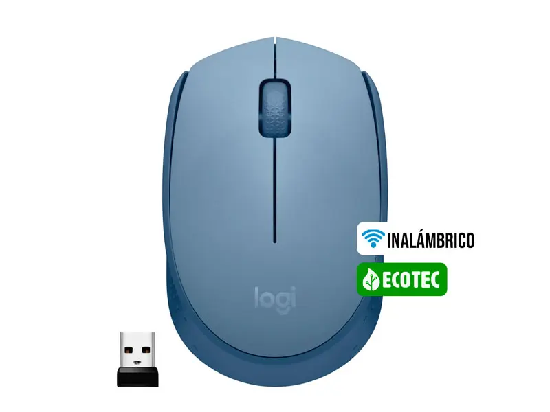 MOUSE LOGITECH M170 WIRELESS BLUE GRAY
