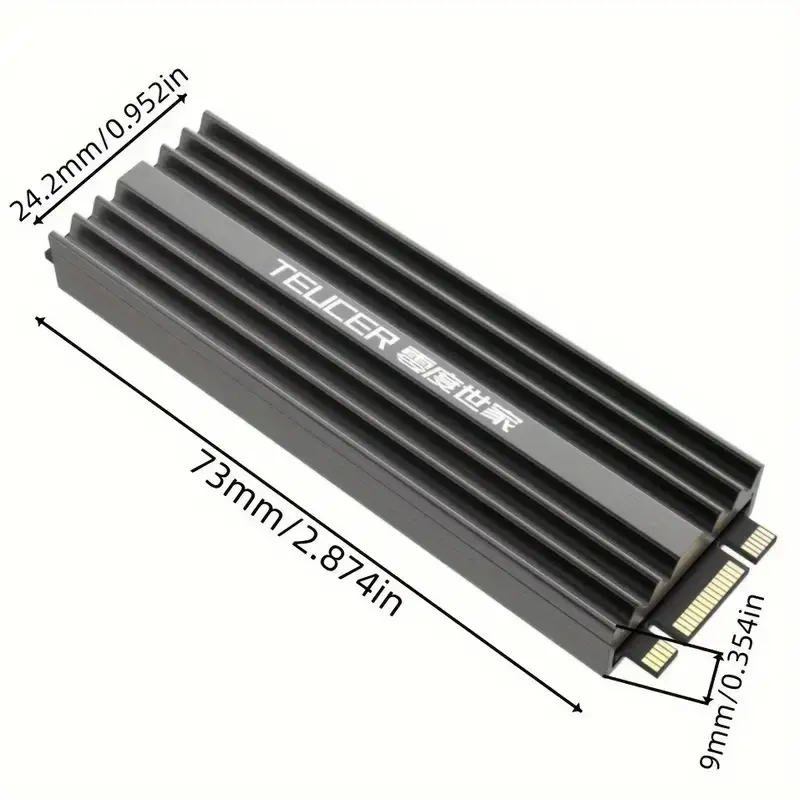 Disipador de Calor de Magnesio y aluminio Para SSD M.2 NVMe 2280 PC Almohadilla Termica.