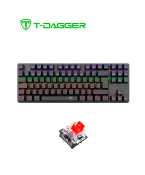 [T-TGK313] TECLADO T-DAGGER BORA BLACK RAINBOW SPANISH T-TGK313-RD-SP GREY/BLACK RED SWITCH