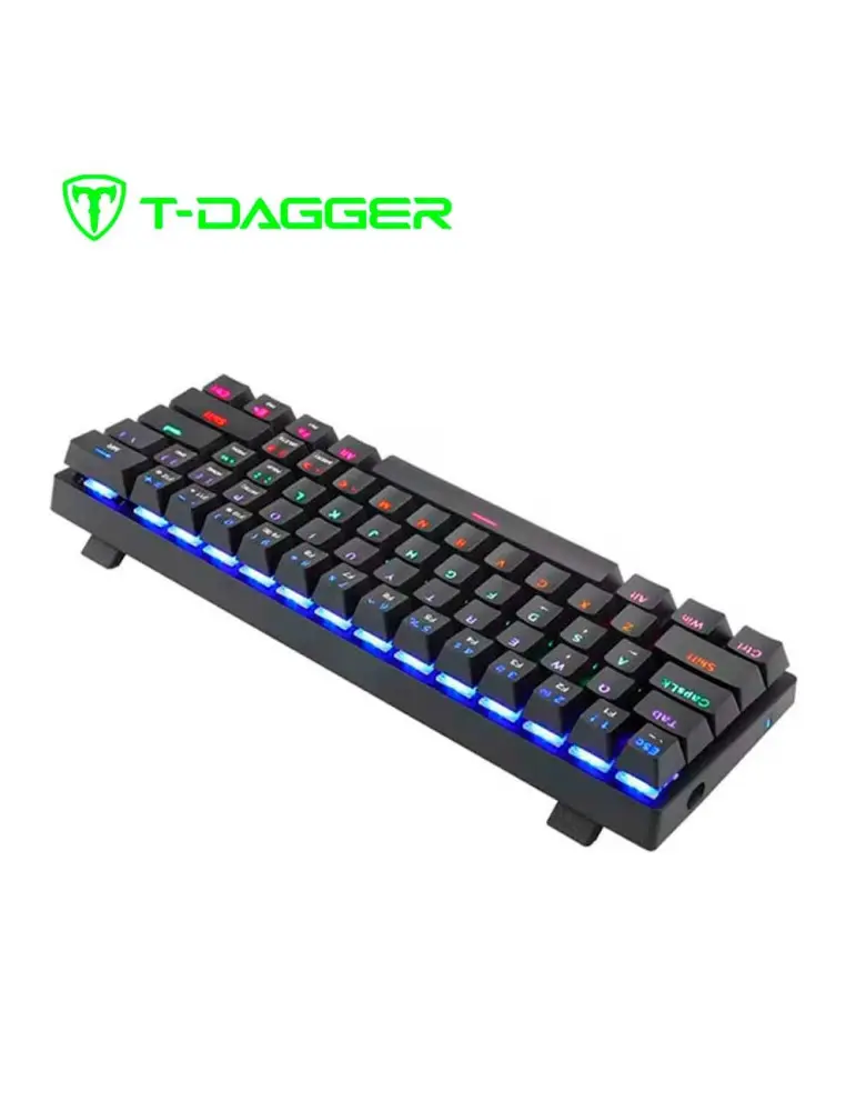 TECLADO T-DAGGER ARENA RAINBOW SPANISH T-TGK321-BR BLACK BROWN SWITCH