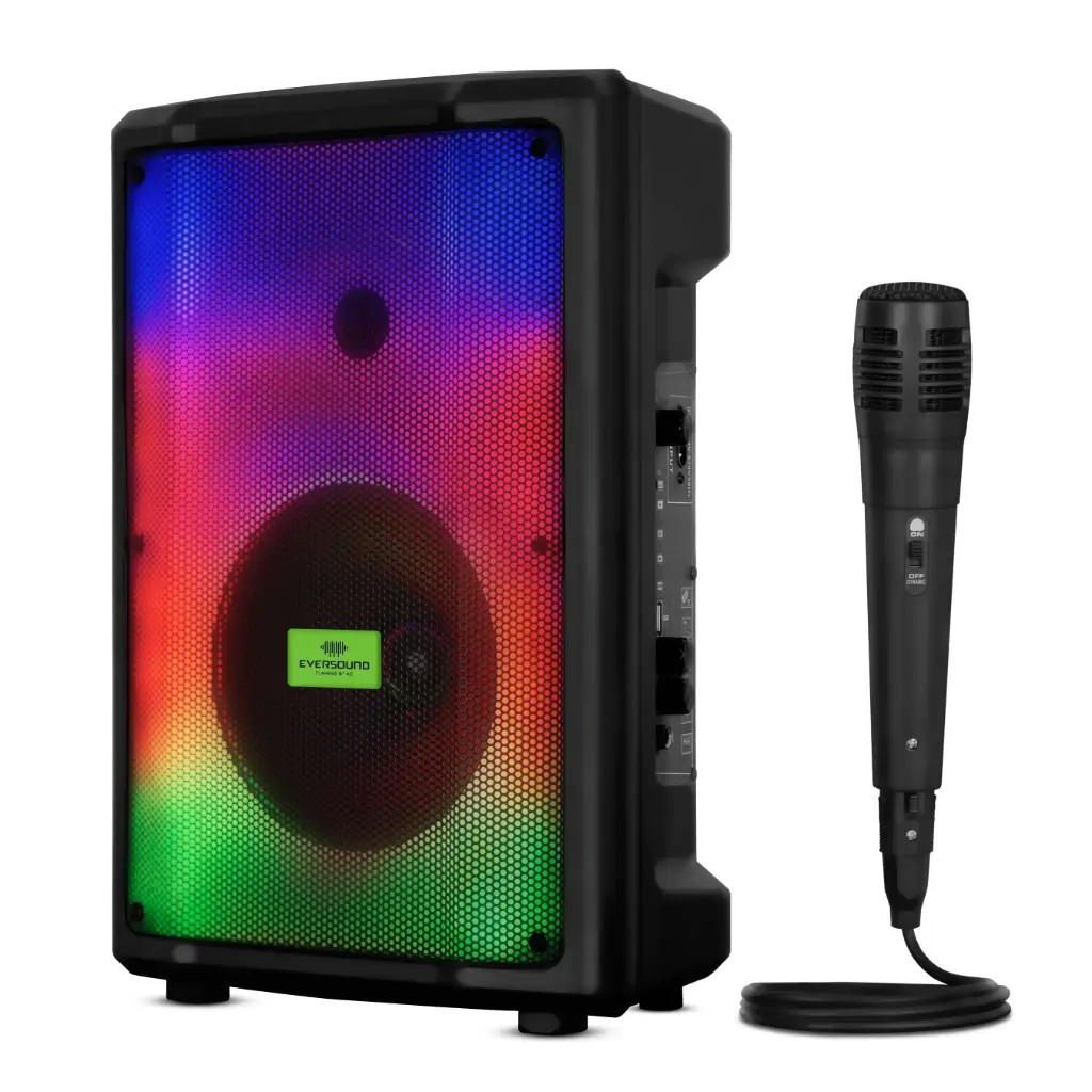 [EV3000AC] PARLANTE FLAMING 8" EV3000AC SISTEMA DE AUDIO PORTATIL TW RGB BT MIC FM mSD/USB LI EVERSOUND