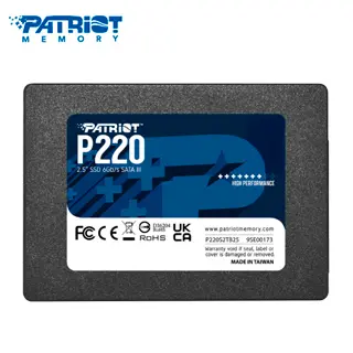 Unidad en estado solido Patriot P220, 512GB, SATA III 6.0 Gb/s, 2.5", 7mm write 500 MB/s, reader 550 MB/s.