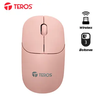 Mouse óptico inalámbrico TEROS TE-1218S, 1000 DPI, receptor USB, 3 botones