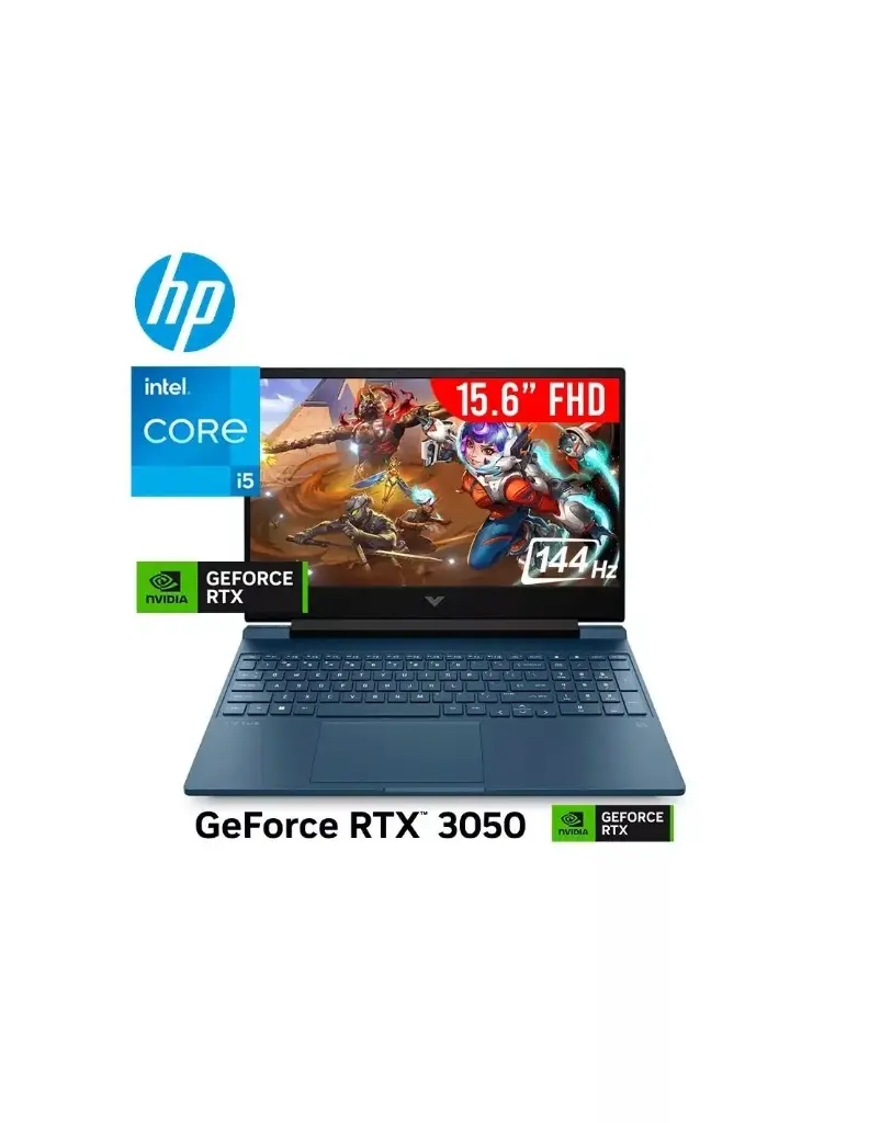 [9T9R8UA#ABA] LAPTOP GAMER HP VICTUS 15-FA0033 I5-12450H 8GB 512GB SSD T. VIDEO RTX 3050 4GB 15.6 FHD 144HZ WINDOWS 11 