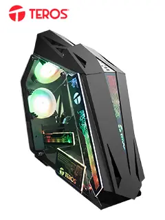 Case gamer TEROS TE-1314G, Mid Tower, USB 3.0 / USB 2.0, audio, ventilador ARGB, negro