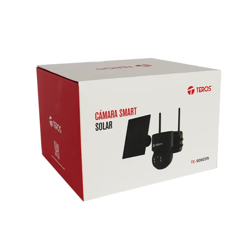 CAMARA WIFI inteligente TEROS TE-90603N, resolución 3 MP, Wi-Fi, color negro bateria panel solar
