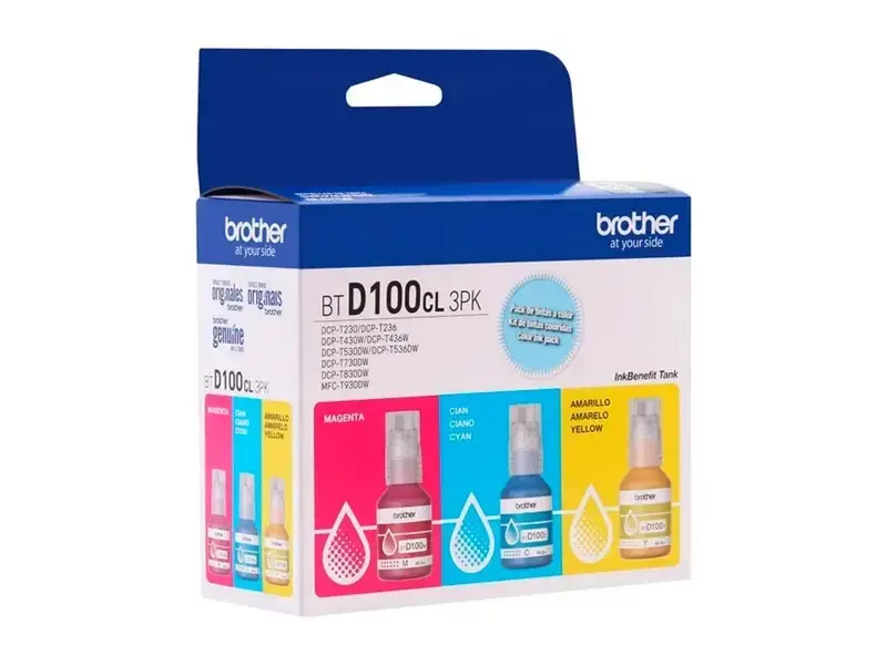 PACK 3 TINTAS BROTHER BTD100CL3PK COLOR 