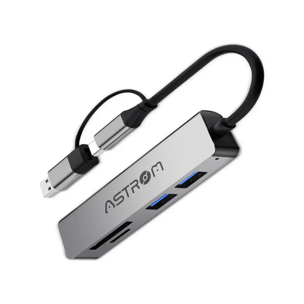 [AST MH2351] HUB USB 5 EN 1 AST MH2351-SD 1PORT 3.0 2PORTS 2.0 1SD 1mSD ASTROM