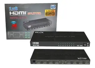 SPLITTER HDMI 1 X 8 UHD 4K& 2K CAJA NEGRA GENERICO