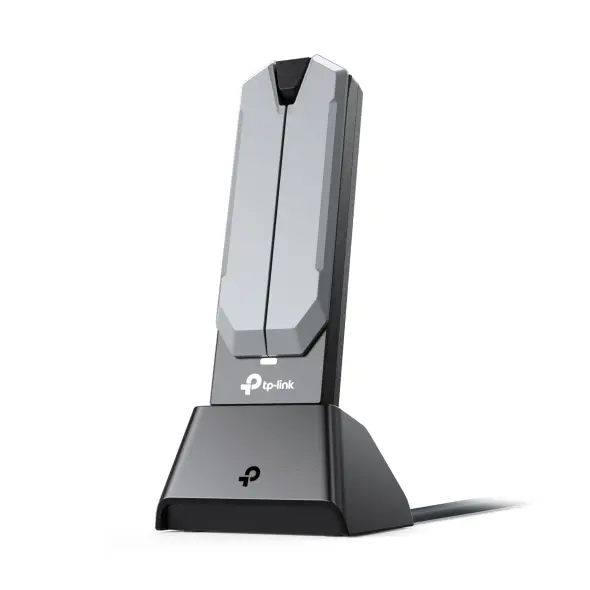 Adaptador USB Wi-Fi 7 TP-Link  BE6500 6 GHz: 2882 Mbps 5 GHz: 2882 Mbps 2.4 GHz: 688 Mbps  Puerto: USB 3.0 Antenas+base Archer TBE400UH 