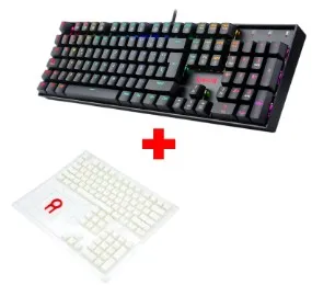 Teclado Redragon K551RGB MITRA, Spanish RED SWITCH BLACK + Keycaps Redragon SCARAB, Spanish A130W-SP WHITE