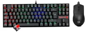 Combo Redragon S145-SP Teclado KUMARA RGB Spanish Red Switch + Mouse M724 BLACK
