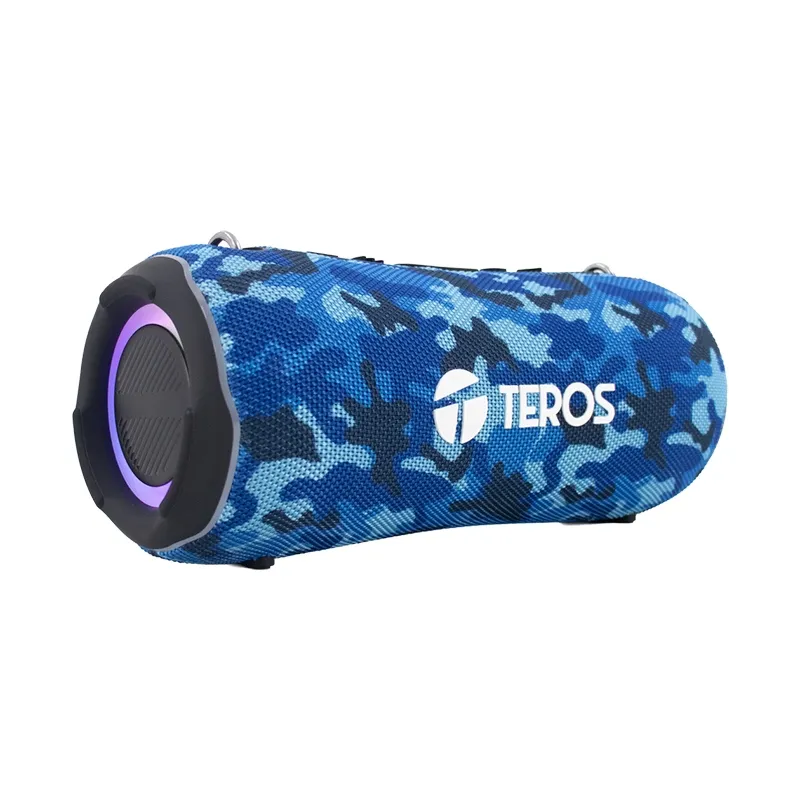 [TE-6046BM] Parlante TEROS Ultra TE-6046BM, BT 5.3, RGB, TWS, color azul militar camuflado