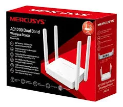 Router WiFi AC1200 dual band, AC10 MERCUSYS  867Mbps 5GHz + 300Mbps 2.4GHz, 4 antenas externas, puertos Gigabit.