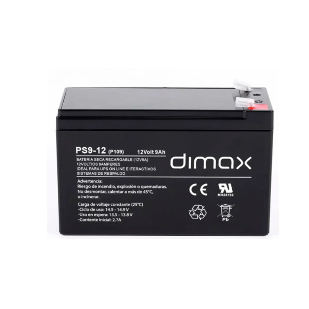 [BAT-12V9A] BATERIA SECA RECARGABLE 12 VOLTIOS 9 AMPERIOS BAT-12V9A , UPS, ALARMAS, MEDIDAS 15 X 9.5 X 6.5 CM.