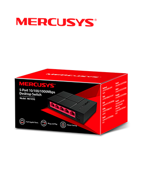 [MS105G] SWITCH MERCUSYS ESCRITORIO 5 PUERTOS 10/100/1000 MBPS