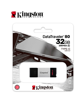 [DT80/32GB] MEMORIA FLASH USB KINGSTON DATATRAVELER 80 32GB USB-C
