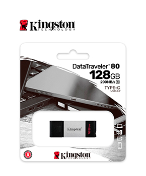 [DT80/128GB] MEMORIA FLASH USB KINGSTON DATATRAVELER 80, 128GB USB-C