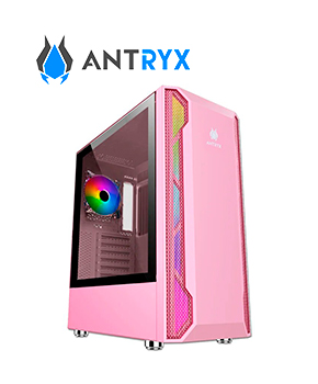 [AC-RX430P-R1] CASE ANTRYX RX-430 PINK S/ FUENTE | 1 PANEL VIDRIO | LED