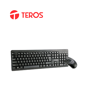 [TE-4061N] KIT TECLADO+MOUSE TEROS TE4061N 2.4GHZ INALÁMBRICO RECEPTOR NANO USB NEGRO