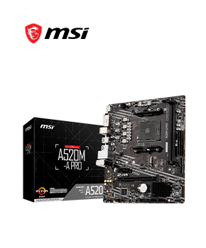 [A520M-A PRO] MOTHERBOARD MSI A520M-A PRO CHIPSET AMD A520 SOCKET AMD AM4 MICRO ATX