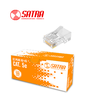 [UL94V-0 CAT5E] CONECTOR RJ45 CAT5E Pass Through SATRA - CAJA NARANJA