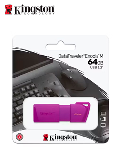 [KC-U2L64-7LP] MEMORIA USB KINGSTON EXODIA DTXM 64GB NEON PURPLE