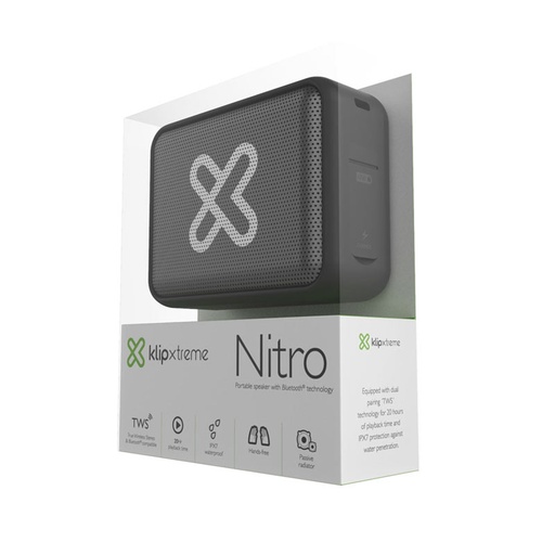 [KBS-025GR] PARLANTE INALAMBRICO KLIP XTREME NITRO KBS-025GR GRIS 6W HASTA 20 HRS