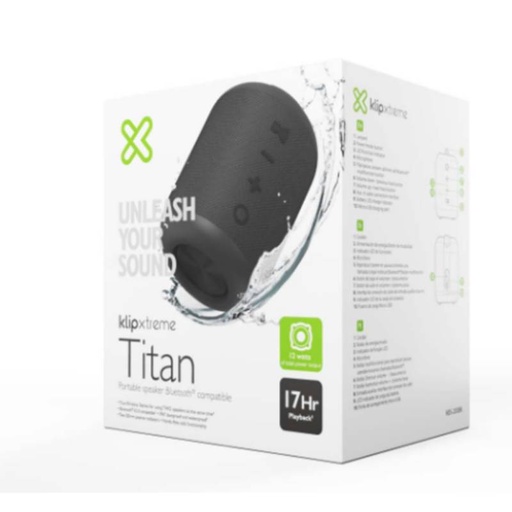 [KBS-200BK] PARLANTE INALAMBRICO KLIP XTREME TITAN KBS-200BK NEGRO HASTA 17 HRS