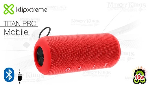[KBS-300RD] PARLANTE INALAMBRICO KLIP XTREME TITAN PRO KBS-300RD ROJO 16 HASTA 20 HRS