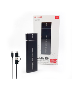 [SHL-R320] Adaptador SSD M.2 NVME SATA a USB C 3.1 SHL-R320 ALUMINIO