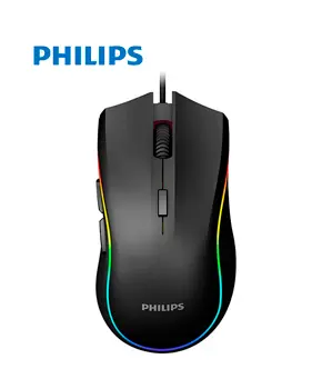 [spk9403b/00] Mouse Philips G403 Gaming Brighten Up Sensor Hasta 6400 Dpi Rgb 6 Botones Usb Color Negro
