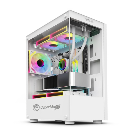 [CBX C5000W] GABINETE CASE GAMER POSEIDON CBX C5000W (D:33.5cm W:20cm 43.5cm) RGB 3FAN 12CM  CYBERTEL