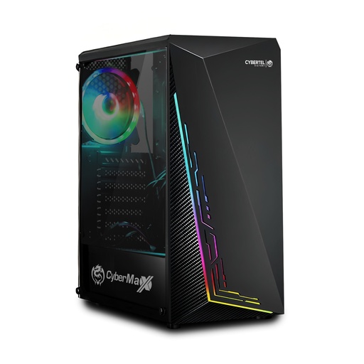 [CBX5014] GABINETE CASE GAMER VICTORY CBX5014  (D:37cm W:18cm H:43Cm) RGB STRIPE USB 3.0 1FAN CYBERTEL