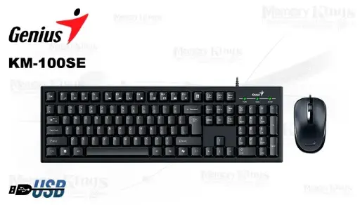 [3133000940] TECLADO Y MOUSE GENIUS KM-100SE AI COPILOT USB BLACK